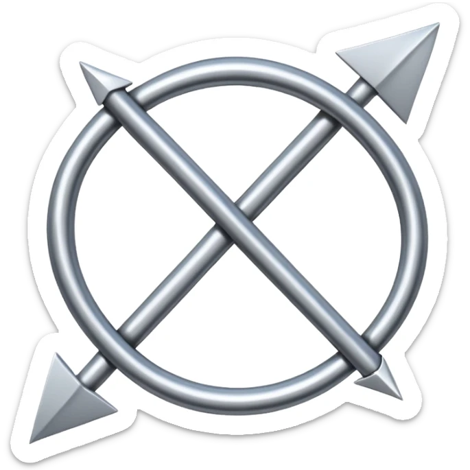 iOS-style emoji of a chain link with an arrow overlay, conveying the idea of strategic connection and movement, minimalist bold sticker
