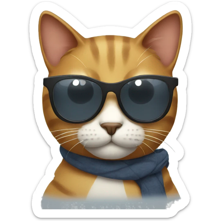 Cat with sunglasses sticker