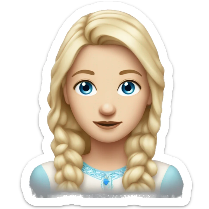 A 28 year old Slavic girl with light hair, blue eyes, ring on the left side of the nose sticker