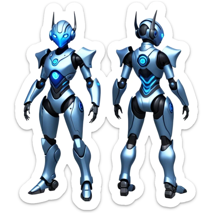 Modern Futuristic Cool Wicked Advanced Cyborg-Vernid-Trico-species by LiLaiRa full body sticker