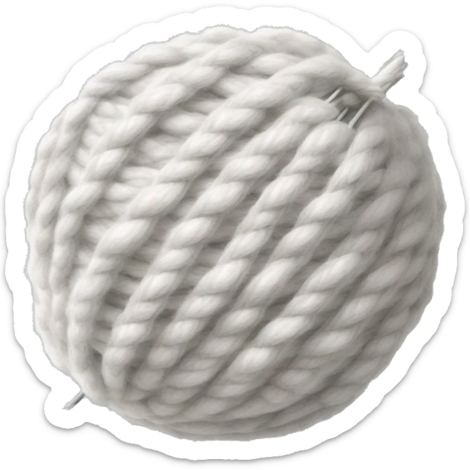 Dessine une pelote de laine avec deux aiguilles à tricoter dedans sticker
