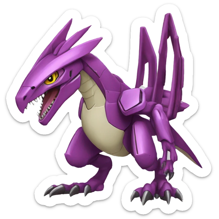  Cool Edgy Godly Futuristic Digimon-Fakemon-Genesect-Raptor-Reptile full body sticker