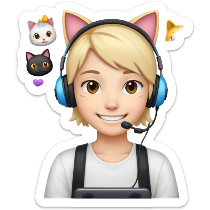 im Dyku, im cat lover, im gamer, i need emojis for my youtube and twitch channel sticker