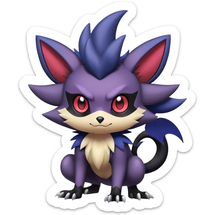 Edgy Cool Cute Kawaii Noibat-Zorua-Pokemon Full Body sticker