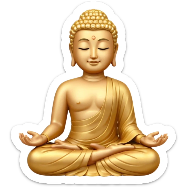 Buddha statue emoji modeled off the meditate emoji but Buddha themed sticker