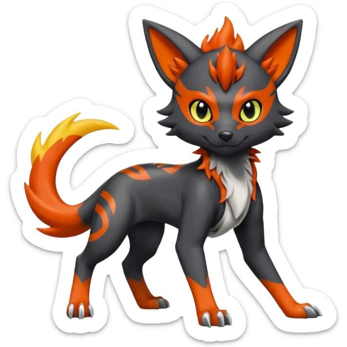 
Houndour-Torracat-Zorua-
Salandit-Fennekin-Fakémon-Digimon-fusion (full body) sticker