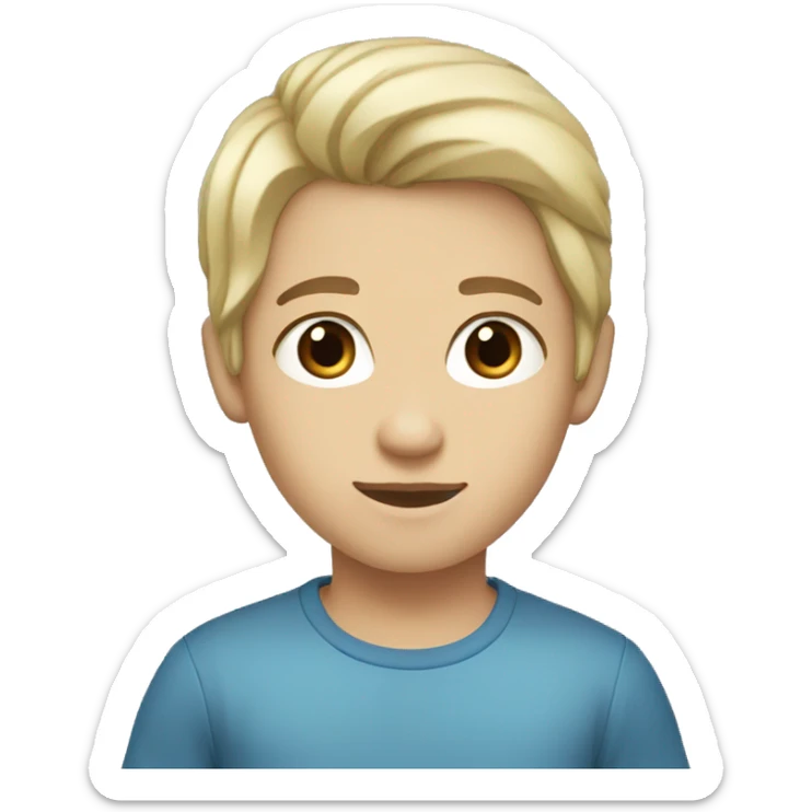 dark hair girl brown eyes and blonde hair boy blue eyes sticker