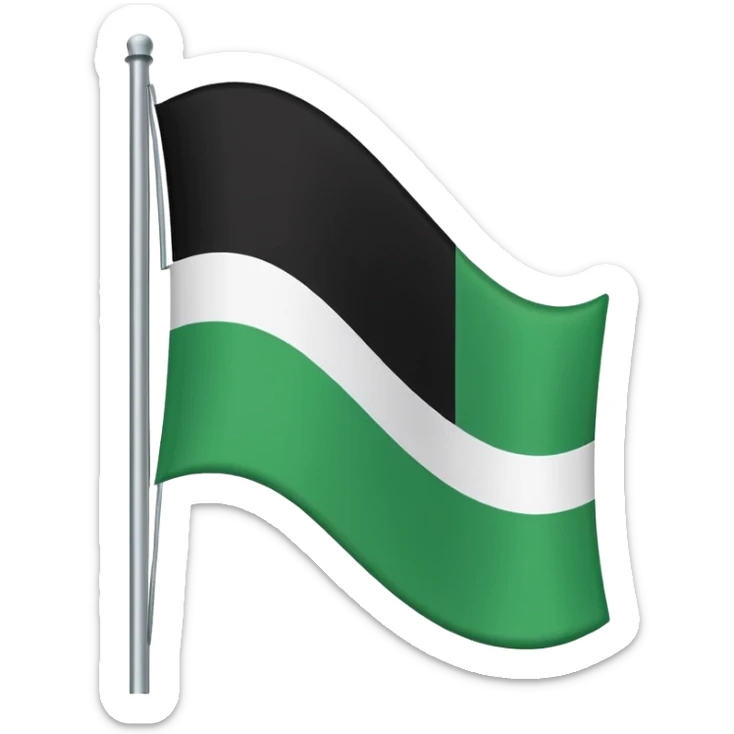 I want a flag as a emoji its made by three colours white green and black sticker