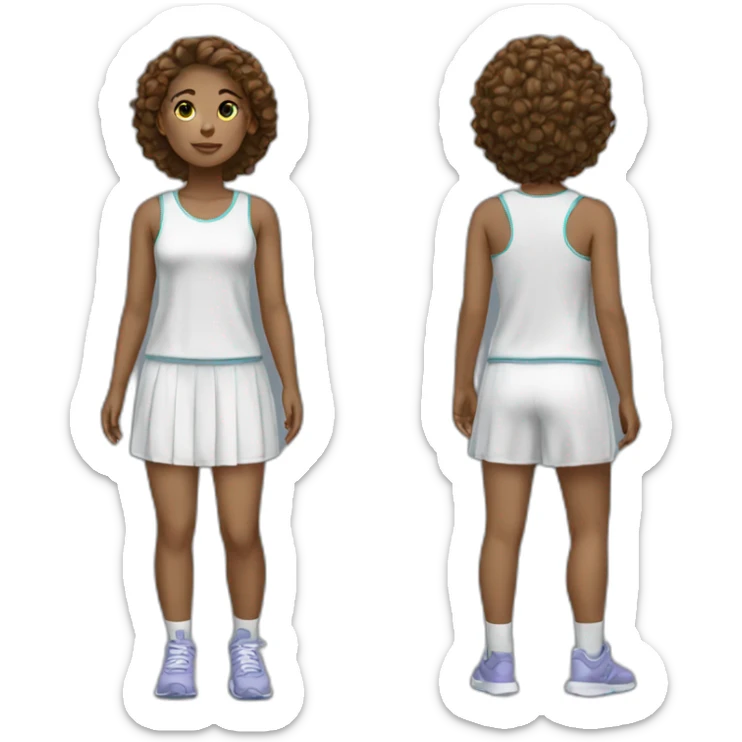 girl dress with sport cloth sticker