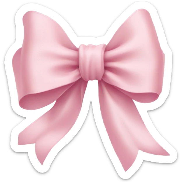 light pink ribbon bow sticker