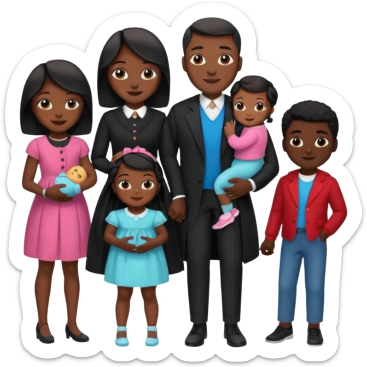 A fam of 7 mom dad big bro big sis middle sis and 2 baby we r black skin coulor and we r fine and baddies sticker