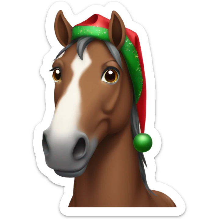 christmas horse sticker