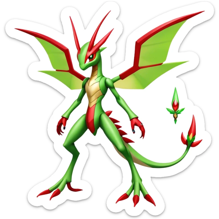  Cool Edgy Shiny Futuristic Ethereal Legendary Scizor-Kartana-Digimon-Schyther-Flygon-hybrid full body sticker