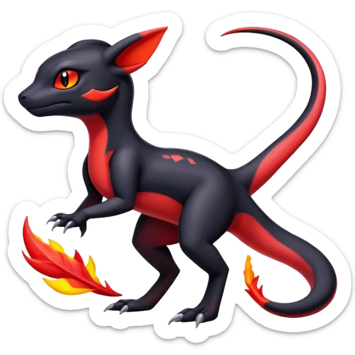 Salandit-Umbreon-Charmeleon-Fakémon-hybrid-creature (full body)  sticker