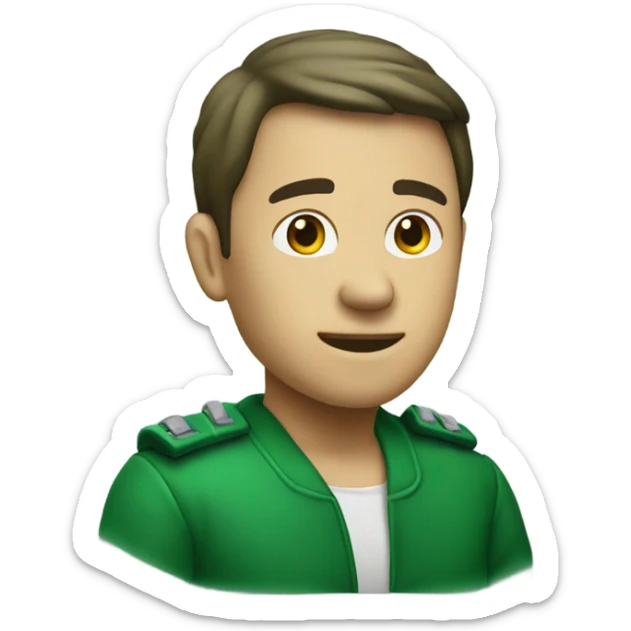 the regular party emoji but in a green/dark green color sche sticker