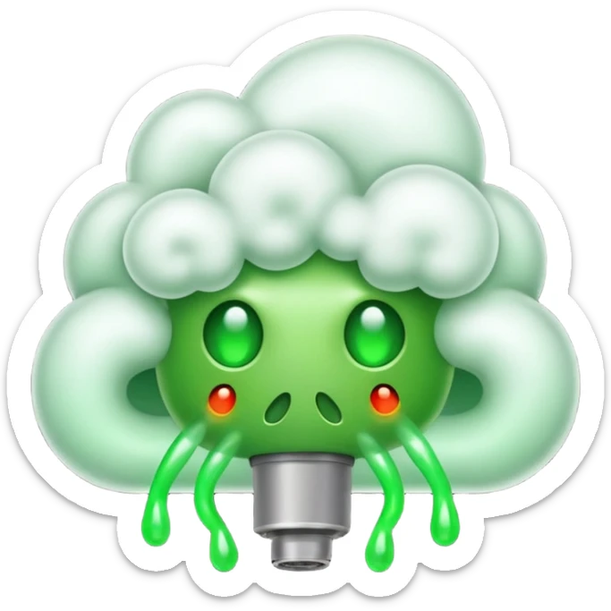 poisonous gas, isometric sticker