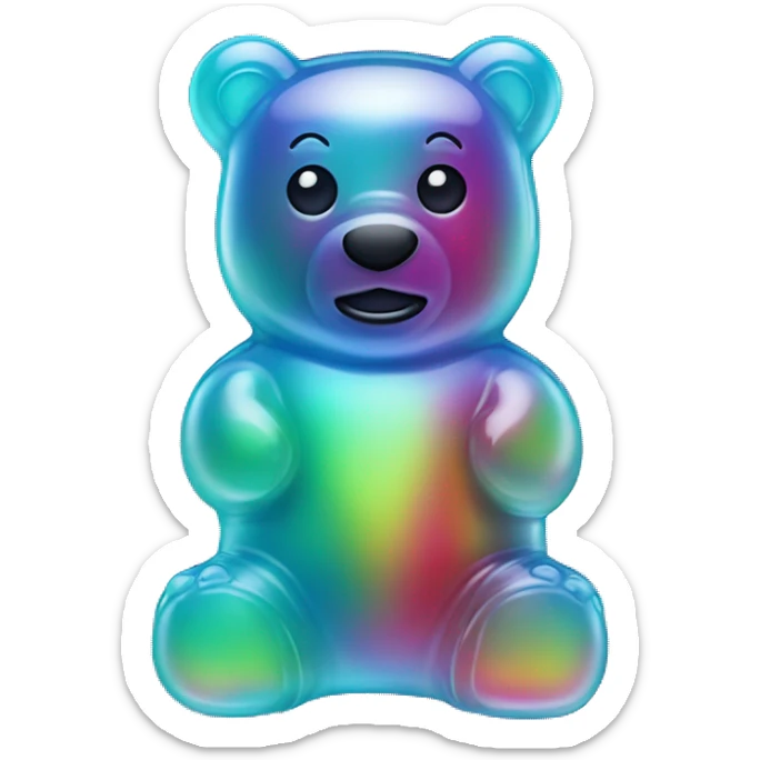 Iridescent gummy bear sticker