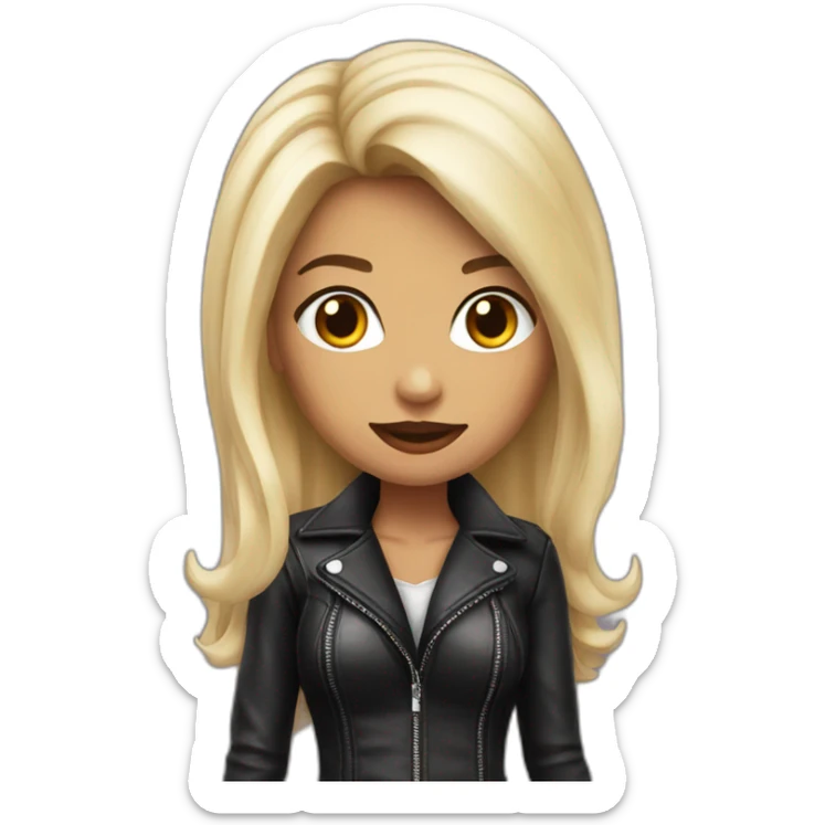 sexy rock leather girl sticker