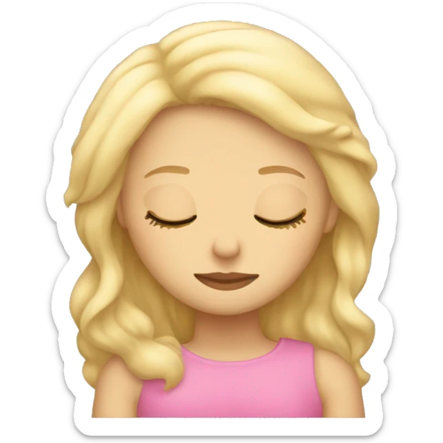 blonde girl sleeping  sticker