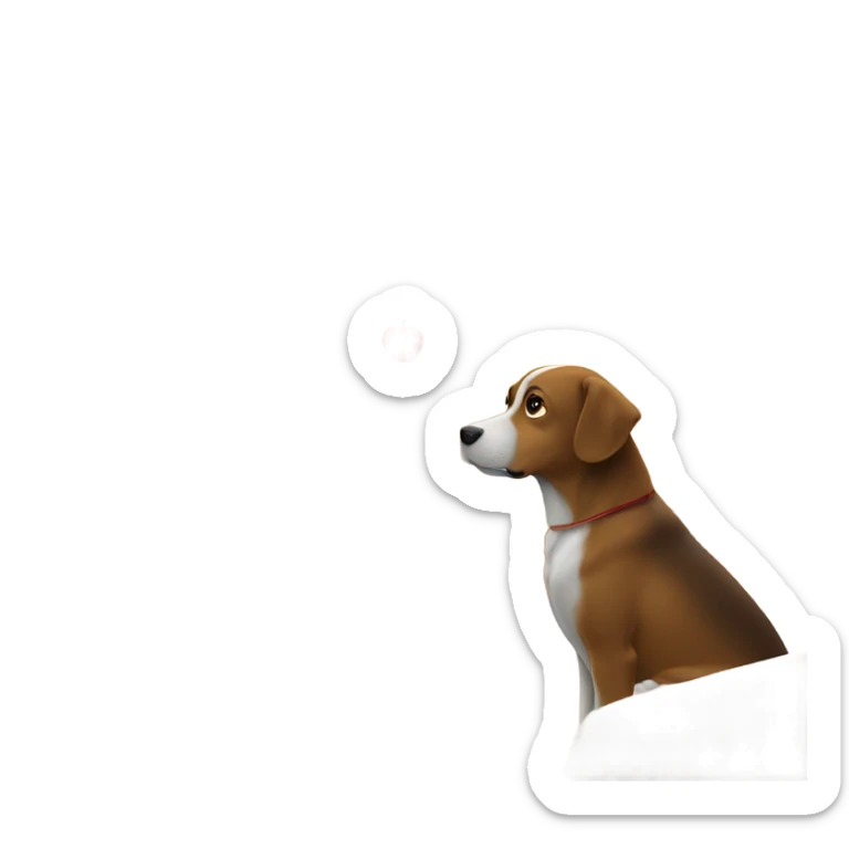 dog watching apple tv+ on a big tv screen need to see the screen sticker