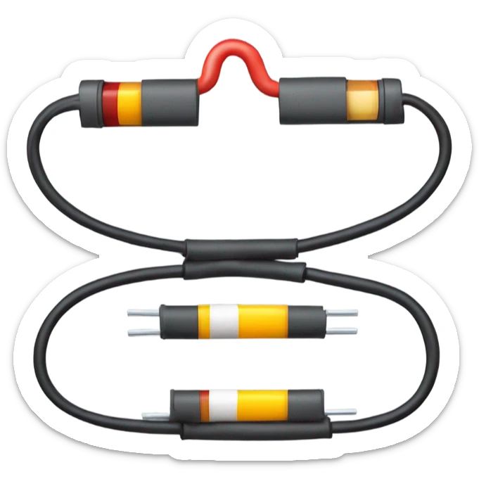 law of ohm: ring of( cable positive battery cable resistor cable negative battery) sticker