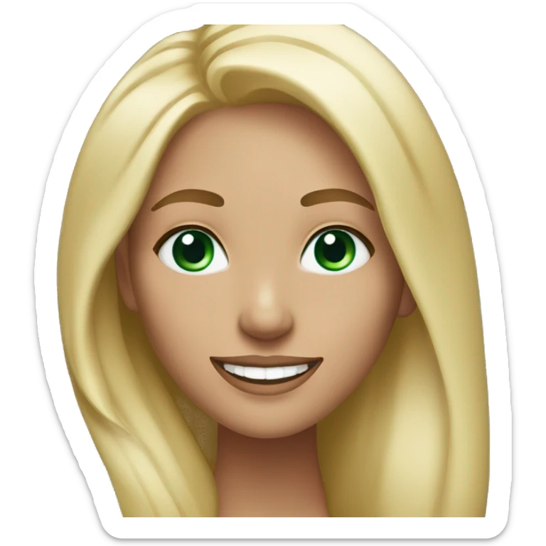 Women with blue / green eyes, long lashes, blonde hair, bigsmile, medium body who likes red sticker