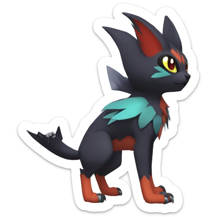 Noivern-Litten-Zorua-Fakemon-hybrid full body sticker
