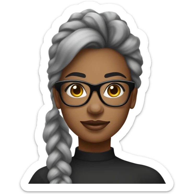 SOCIAL MEDIA ESTRATEGISTA, MULHER jovem CABELO PRETO liso COM OCULOS DE GRAU sticker