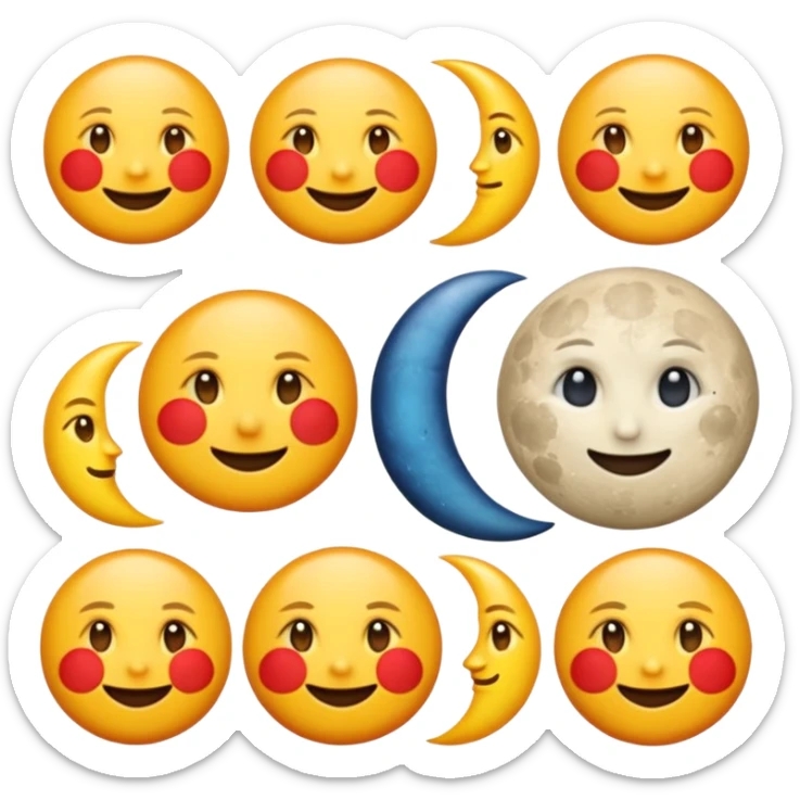 Genarate me a emoji of Drak mode moon and bright mode sun Like we got In our mobile phones sticker