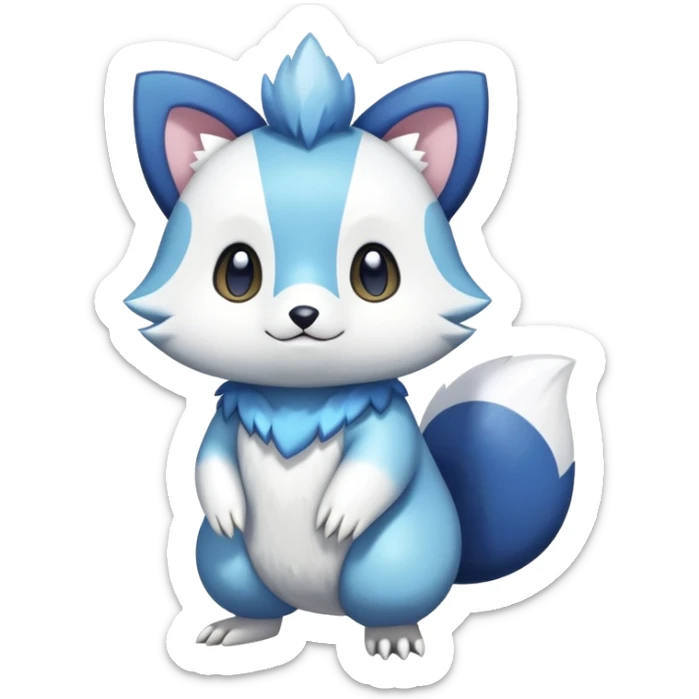 Shiny Sparkly Cute Kawaii Furry  Furret-Oshawott-Meowstic-Zangoose-Hybrid (Full body) sticker