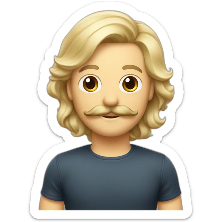 Quelqu’un avec une moustache carré qui lève la main avec les cheveux blond sticker