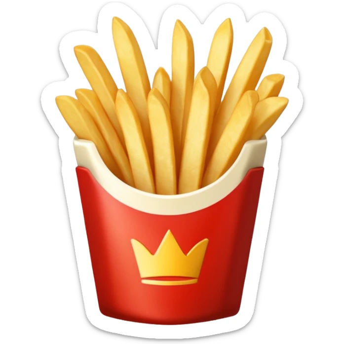 serving of french fries with mayo and ketchup sticker