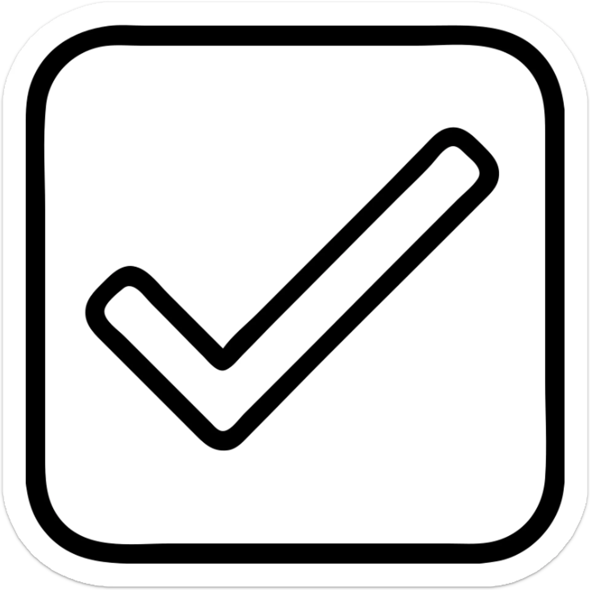 Inclinar el cuadrado azul con el tick blanco en el medio, estilo minimalista, mantener fondo transparente. sticker