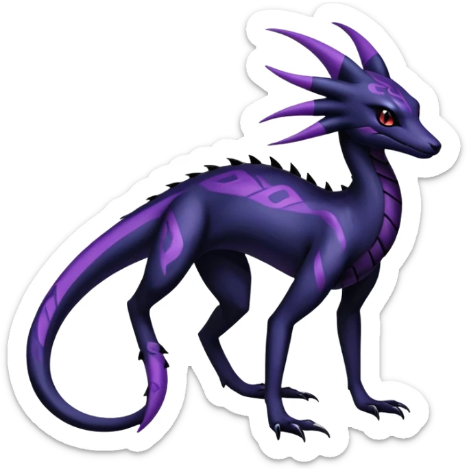Shiny gothic Salazzle-Salandit-Umbreon-Fakémon-hybrid-creature (full body) 4 legs sticker