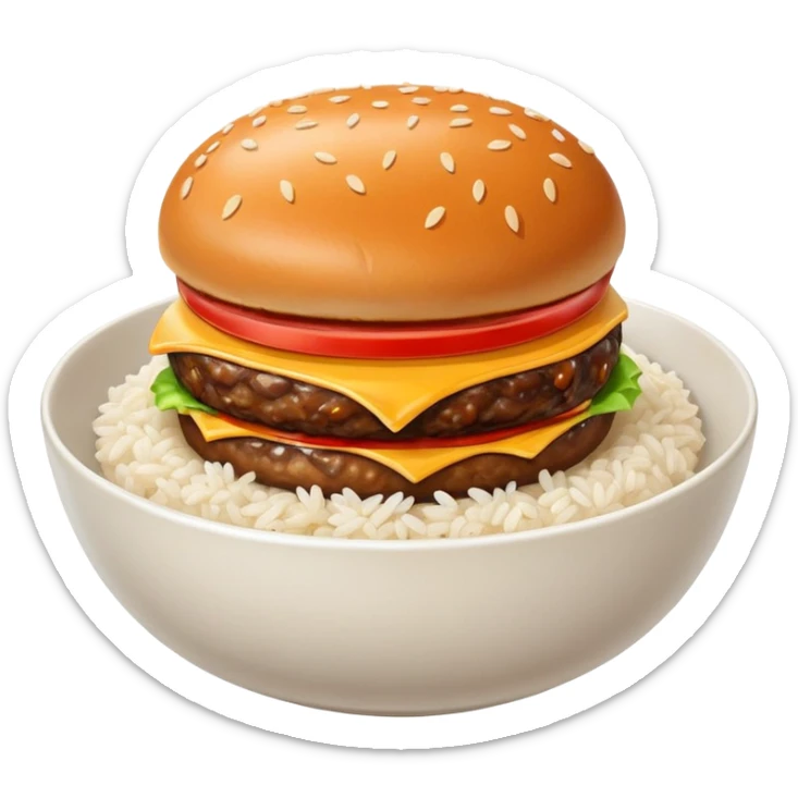 I want a burger patty without bun, lettuce, cheese, tomato, etc on a bowl of rice.  sticker