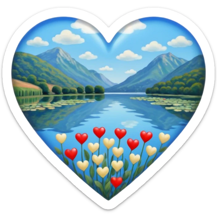 Cuore che ricorda un opera d arte di monet, un po’ più pallido e con più azzurrino  sticker