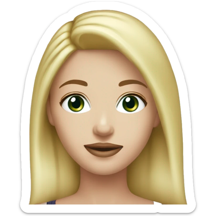 Girl green eyes blonde hair New York Rangers cap sticker