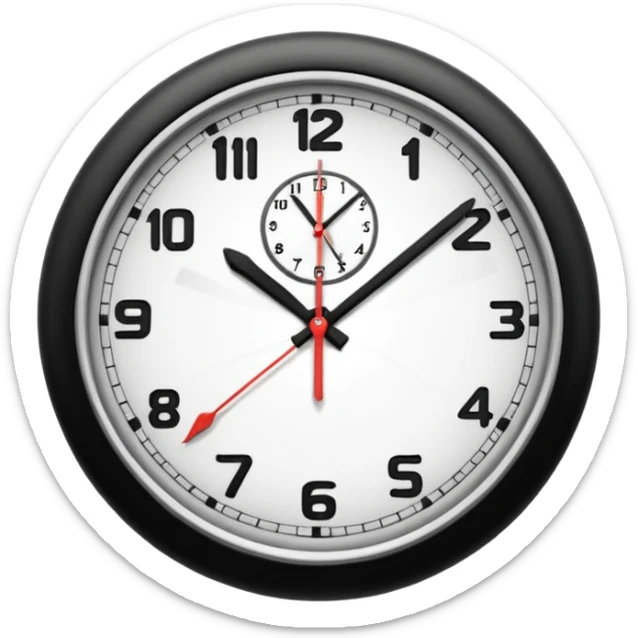 horloge avec la petite aiguille sur le 6 et la grande sur le 3 sticker