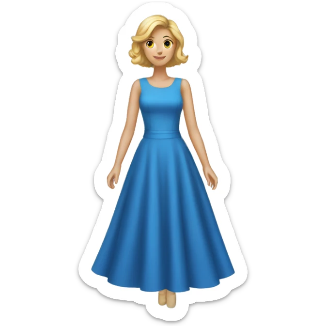 Blue dress sticker