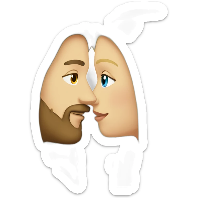 couple kissing -consisting-a-white-girl-with-dark-long-straight-hair,and-a-white-man-with-blonde-hair-blue-eyes-and-beard sticker
