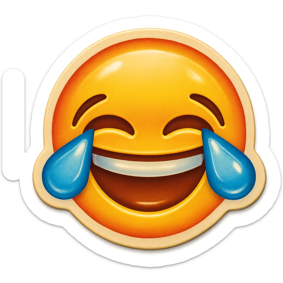 laughing with tears  sticker