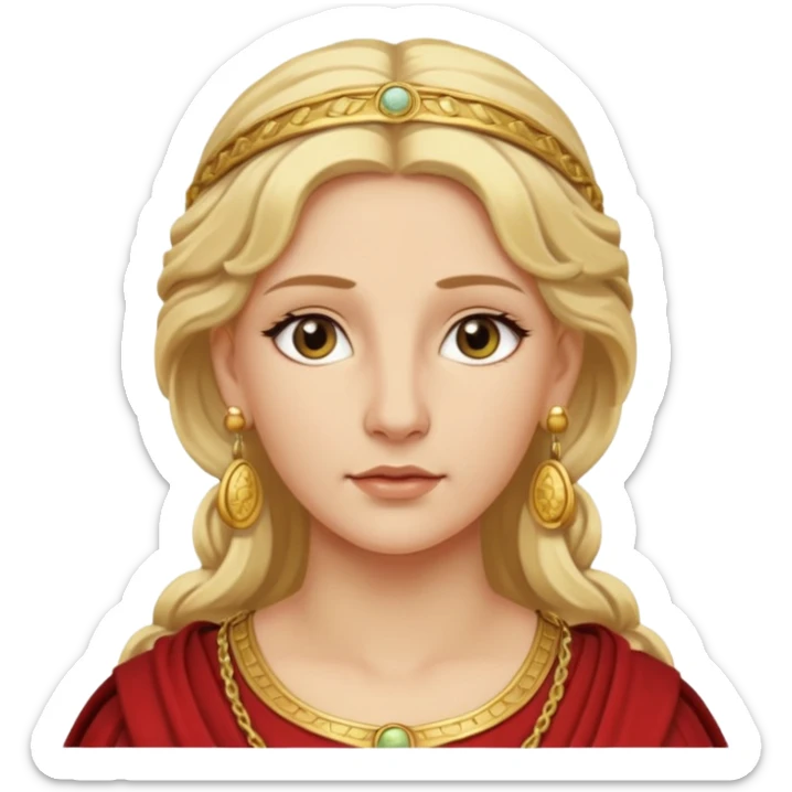 Ancient Roman woman with earrings and blonde hair sticker
