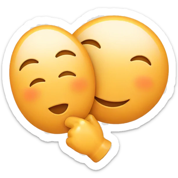 joyful expression on white backdrop sticker