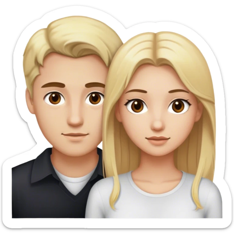 30 years old man blonde hair brown eyes with girl 20 years old girl blonde hair brown eyes sticker