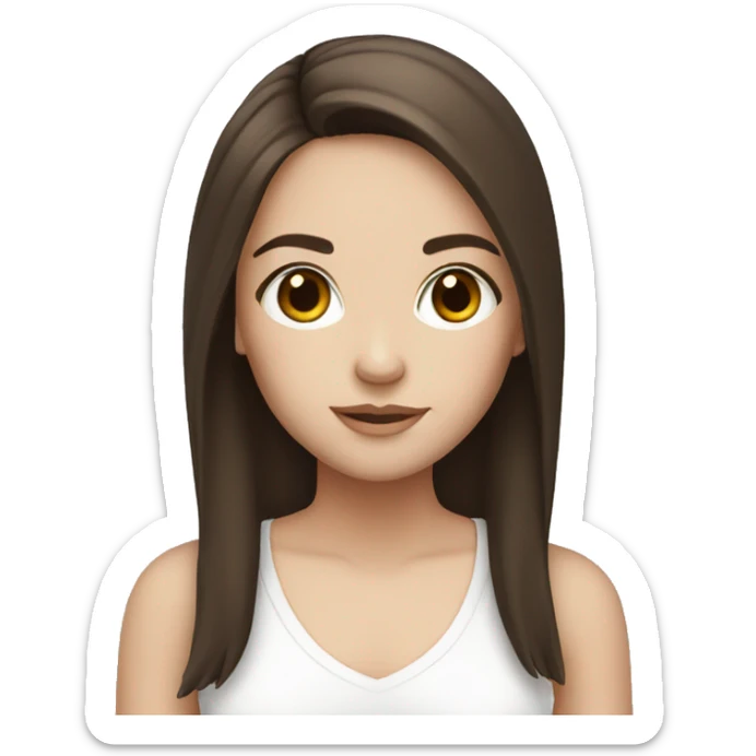 Pale Girl with brunette Hair and Brown eyes   sticker