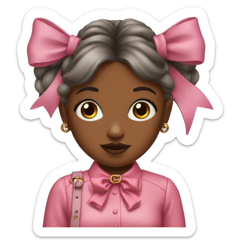 the girl with the Gucci bag, she's all pink and with a bow on her hair sticker