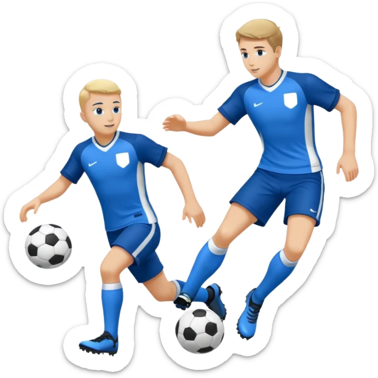 Het moet een staf worden van 3 prestatieteams voetbal van Olympia'18 met de hoofdkleuren blauw en wit, abstract sticker