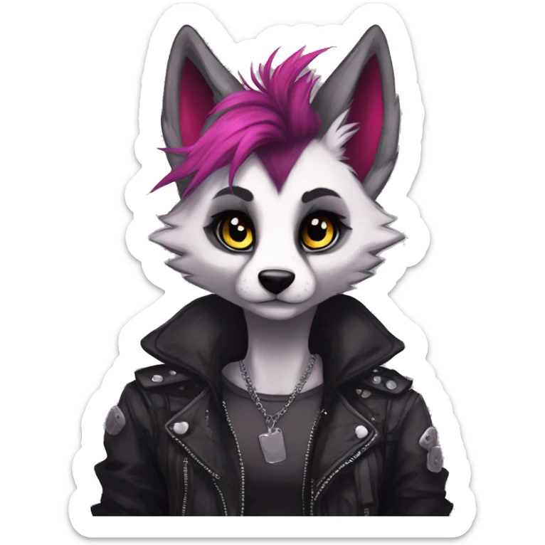 Edgy punk anthro furry by Falvie, LiLaiRa, AngieWolf sticker