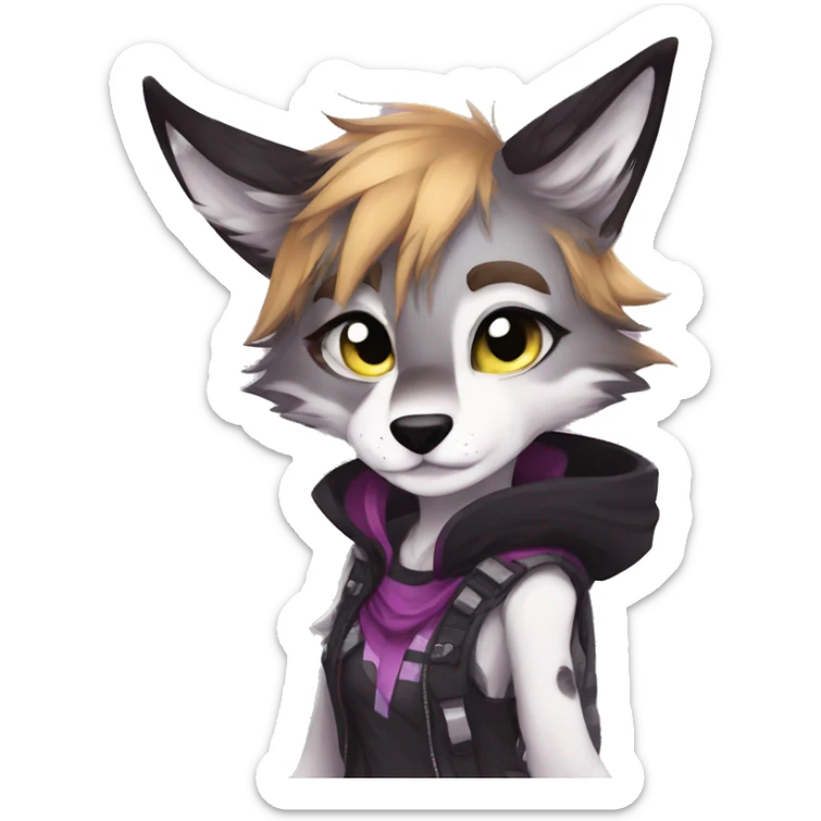 Edgy anthro tomboy furry by Falvie, LiLaiRa, griffsnuff, AngieWolf sticker