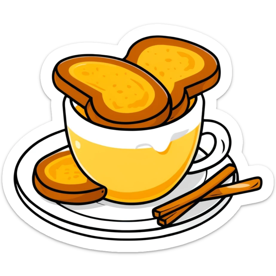 torrijas, Spanish Lenten dessert, bread soaked in milk and honey sticker